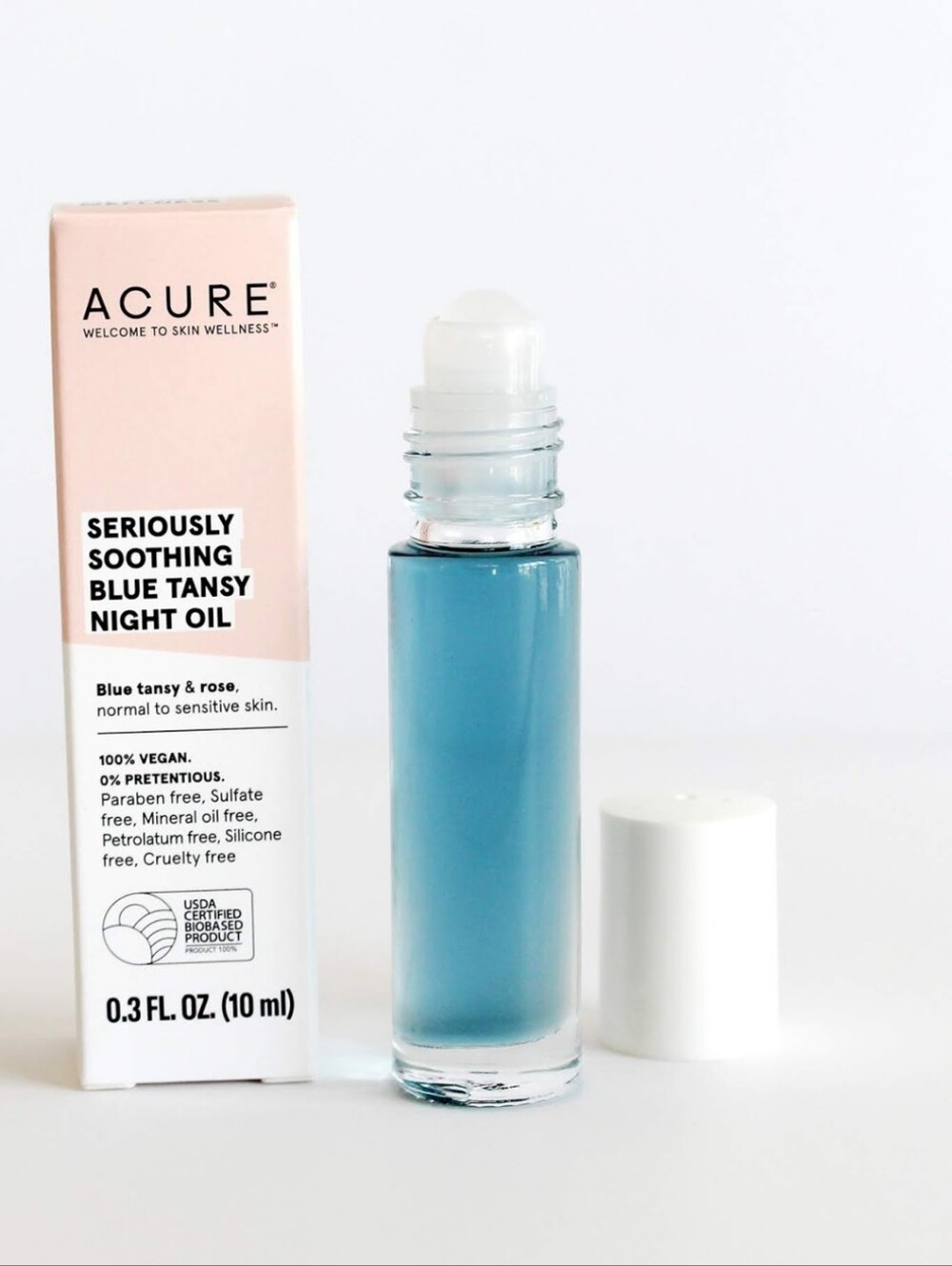 Acure Seriously Soothing Blue Tansy Night Oil Face Oil 100% Vegan 0.3fl oz 10 mL